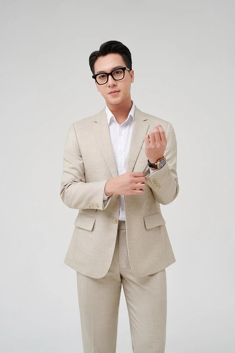 Vest bộ nam cao cấp Merriman mã THMOV058 màu Sand